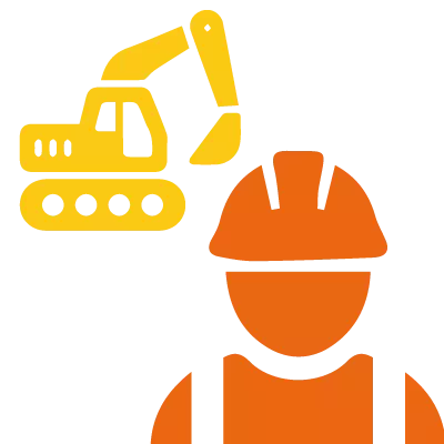 Ícono certificación construcción y electricidad