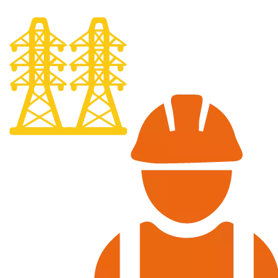 Ícono certificación construcción y electricidad